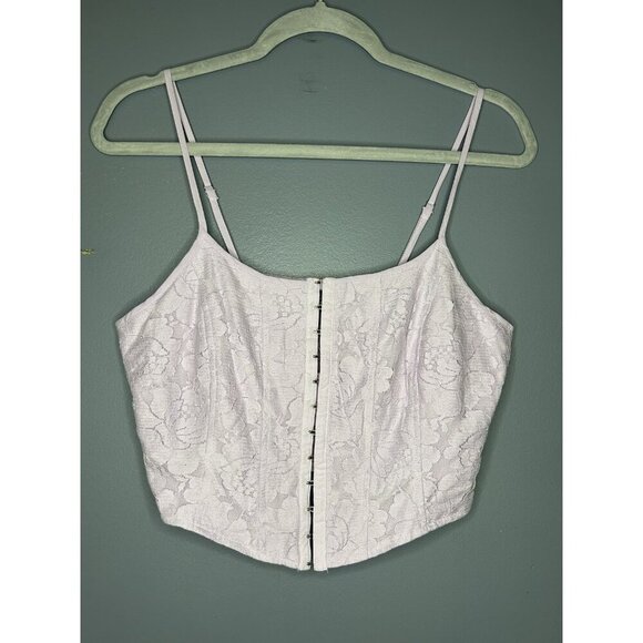 Wild Fable Corset Top Womens M Lace Floral Adjustable Straps Lilac Fairy Sexy - Picture 3 of 15